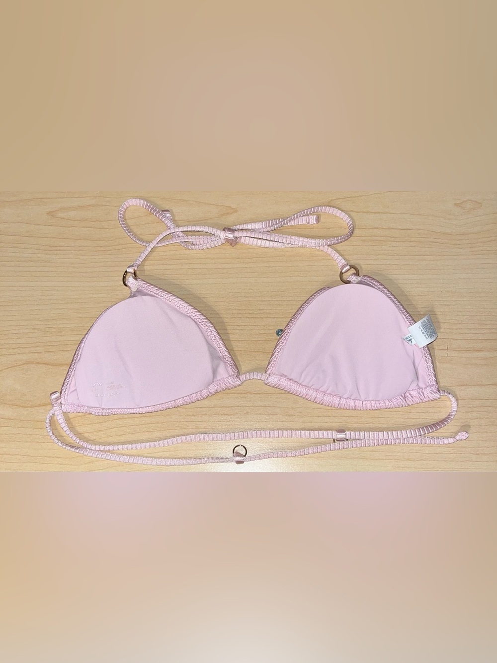 Aerie Shine Rib String Triangle Bikini Top - Picture 6 of 7